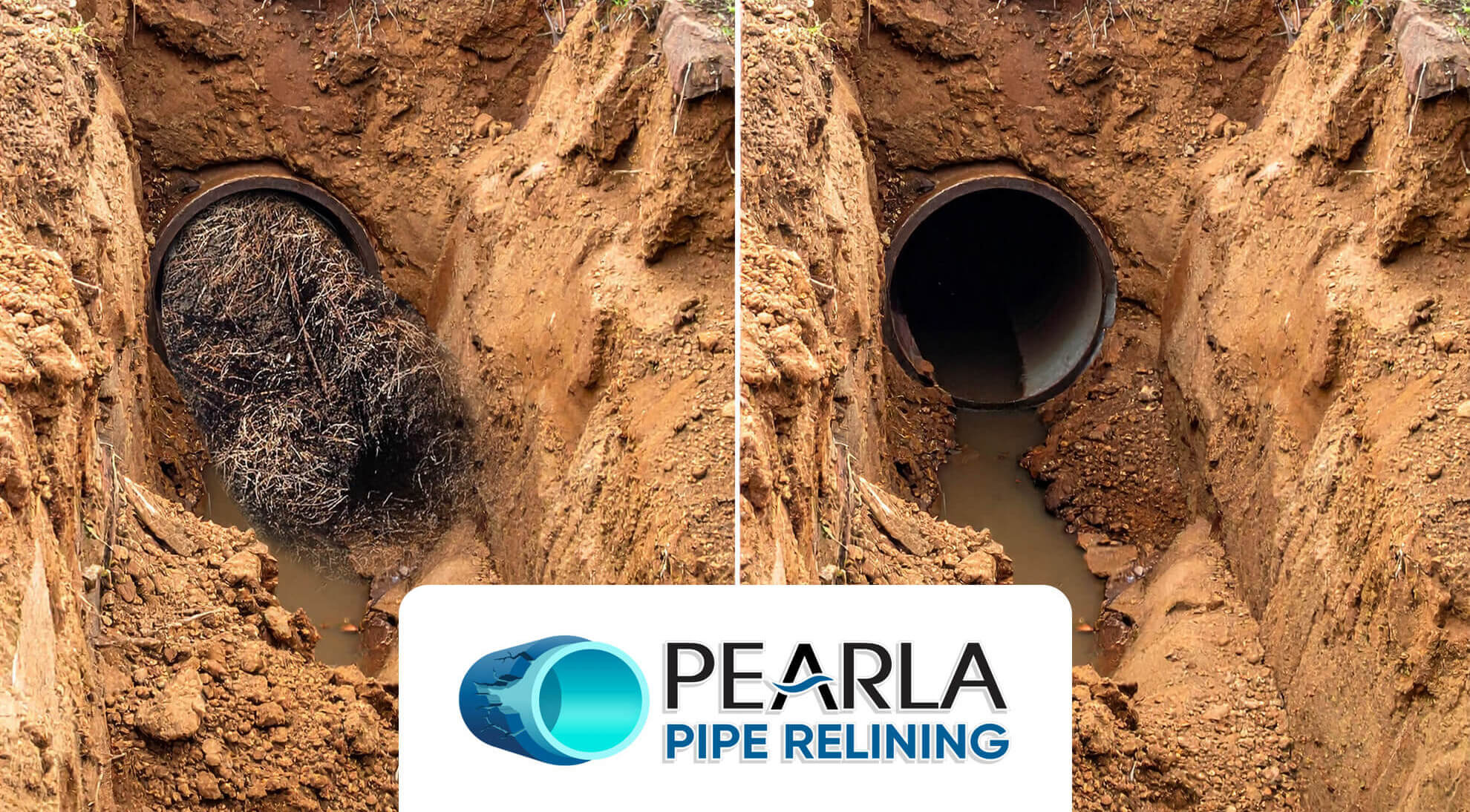 image of a blocked drain and a pipe relining plumbing service in sydney