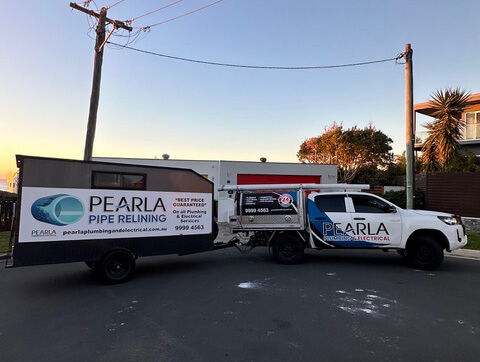 the side angle of a van from pearla pipe relining plumbers in sydney